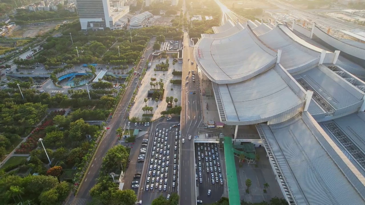 厦门航拍厦门北站建筑景观视频素材