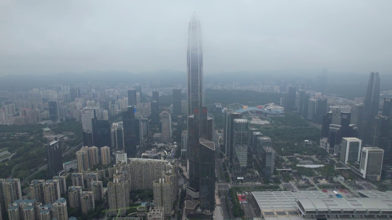 粤港澳大湾区深圳福田CBD会展中心市民中心视频素材