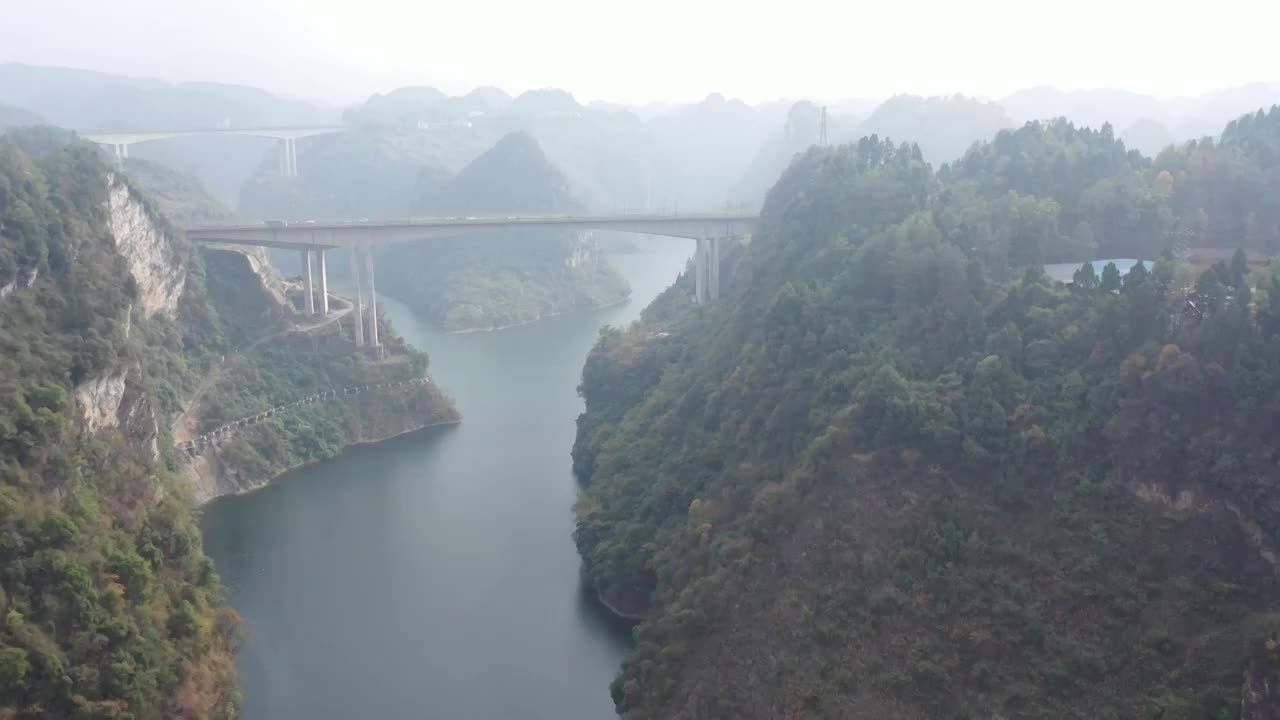 贵州遵义盐津河大桥视频素材