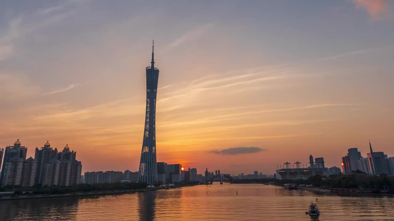 广东省广州塔风光延时视频素材