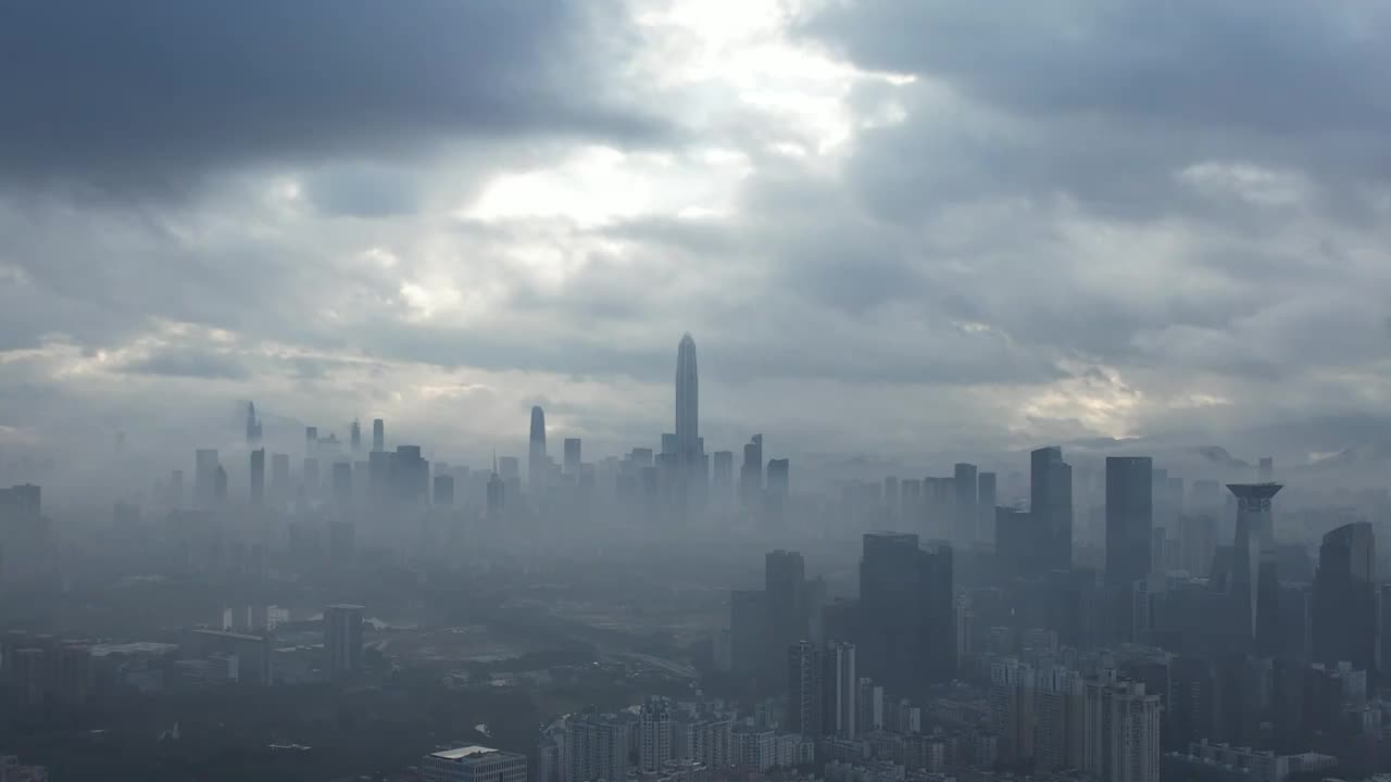 粤港澳大湾区深圳福田CBD会展中心市民中心视频素材