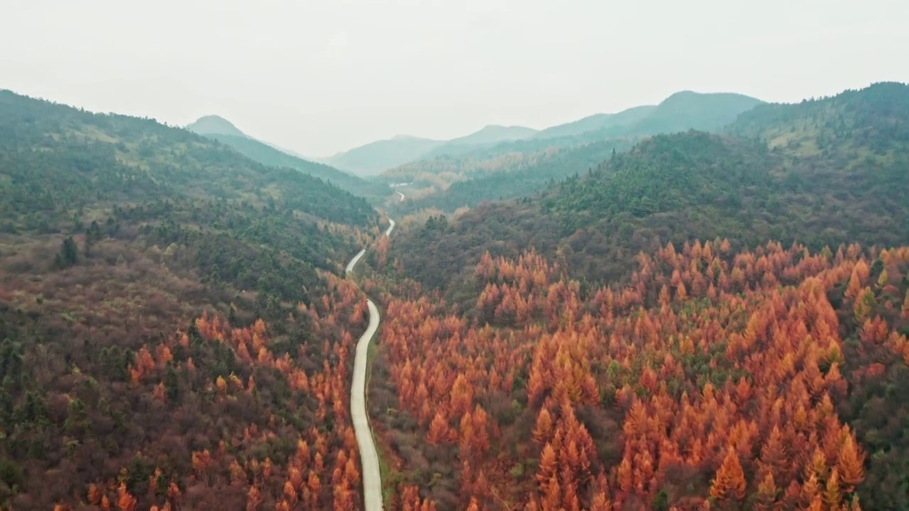 4K30P重庆丰都玉带山秋季风光航拍视频视频素材