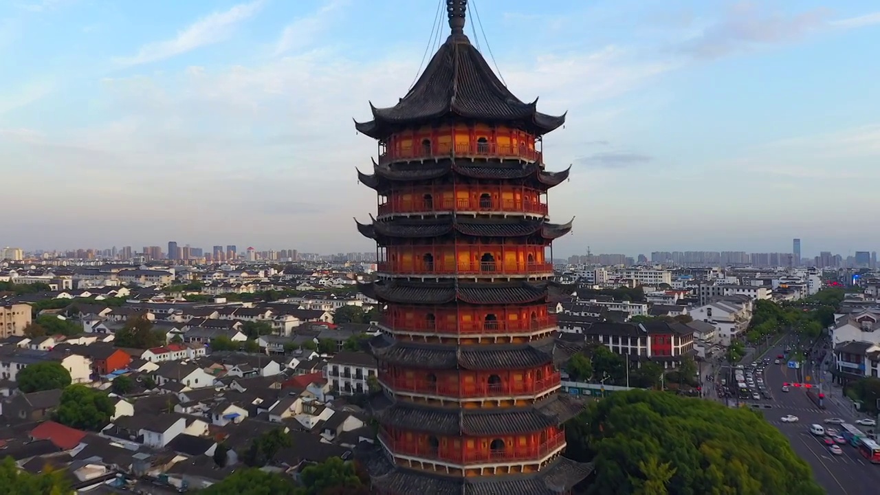 航拍北寺塔风光视频素材