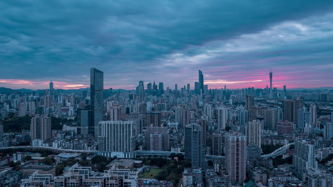 广州地标建筑日出视频素材