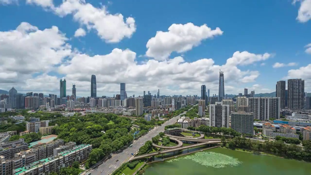 中国深圳罗湖建筑白昼风景视频下载