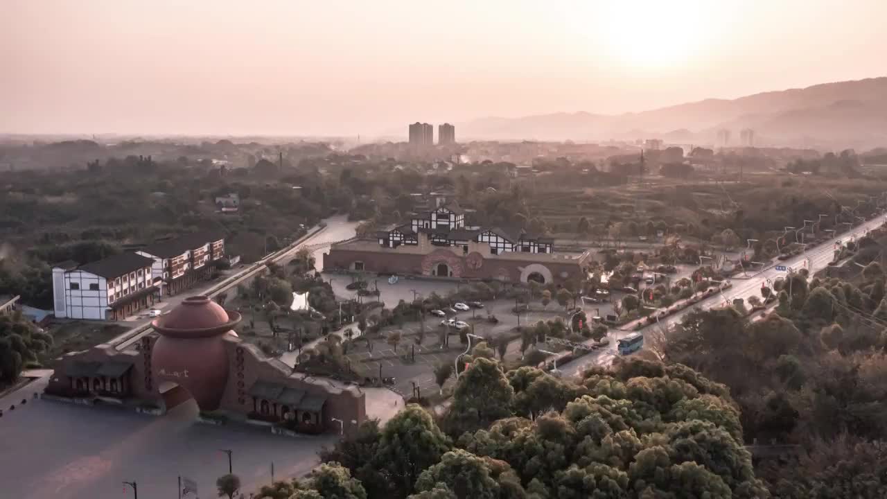 重庆市荣昌区安陶小镇景区之夕阳视频素材