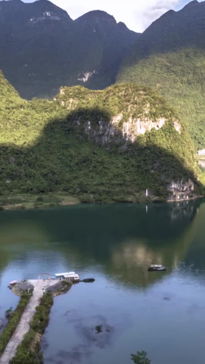 高清竖屏延时航拍河池红水河第一湾风景（合集）视频素材