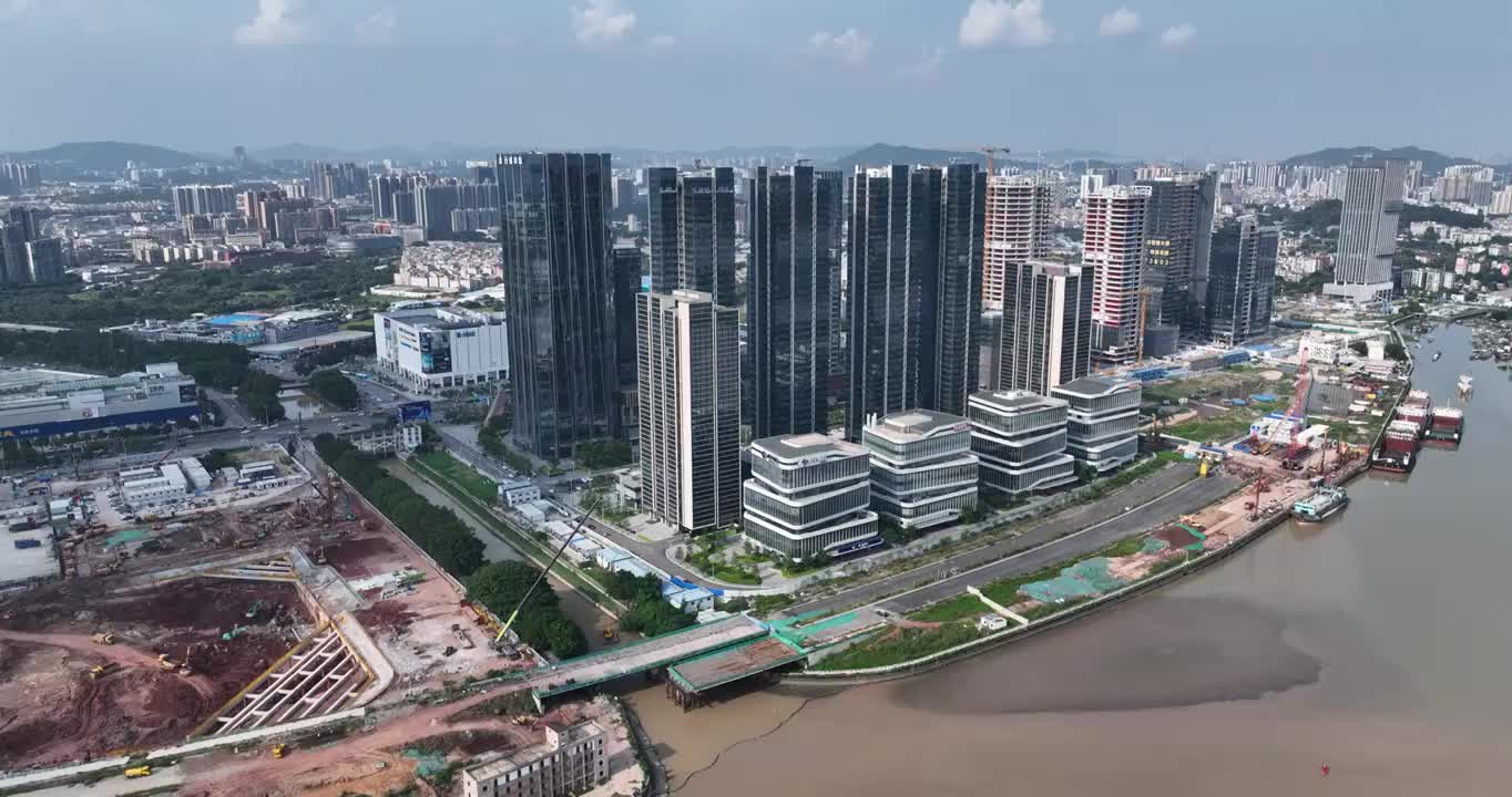 航拍广州天河三溪商业区，城市风光，城市建筑视频素材