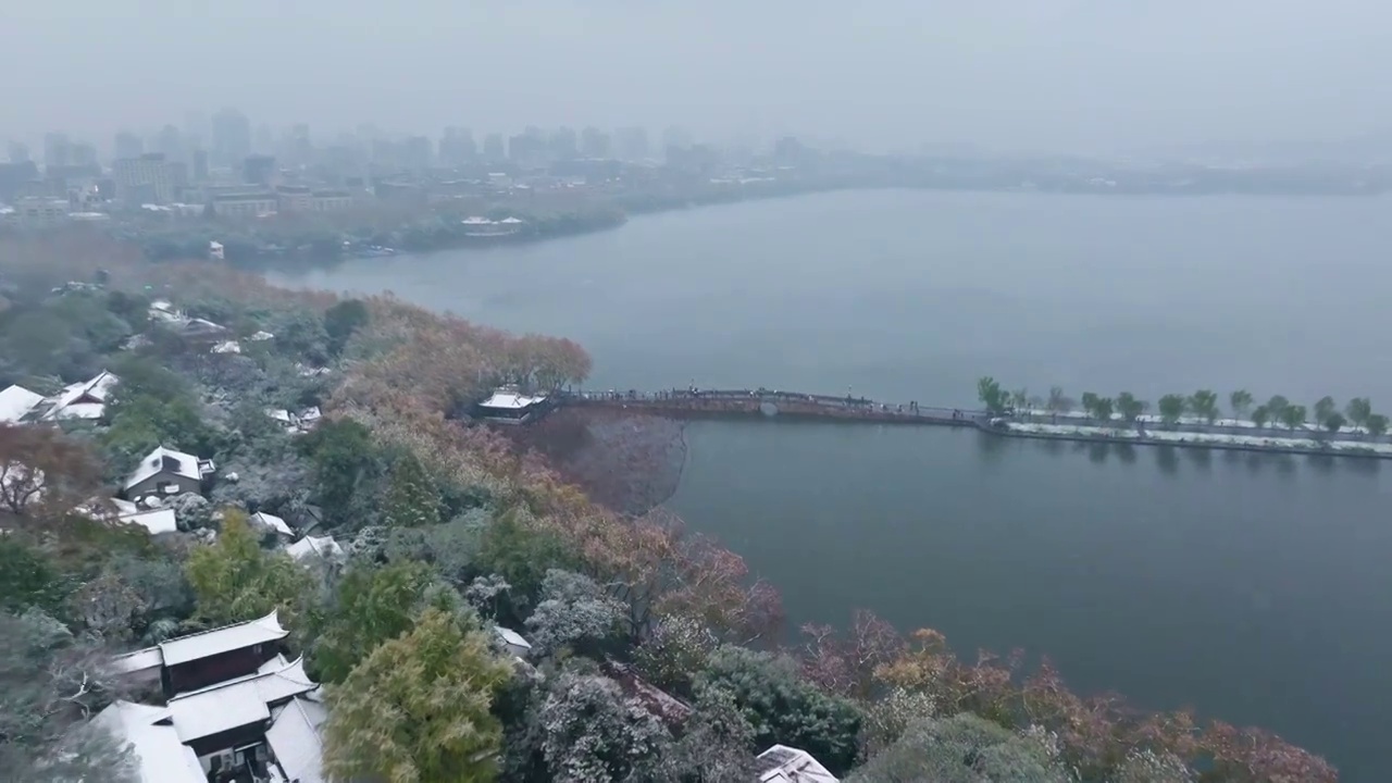 保俶塔飞雪视频素材