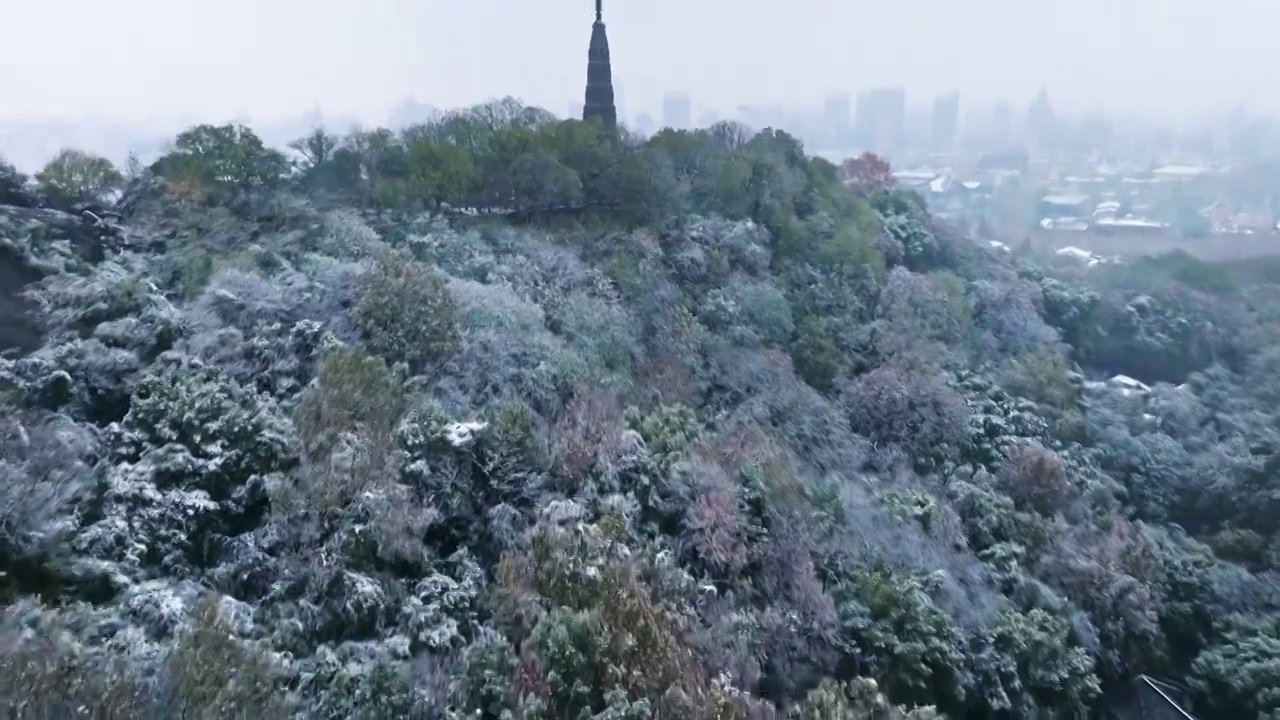 保俶塔飞雪视频素材