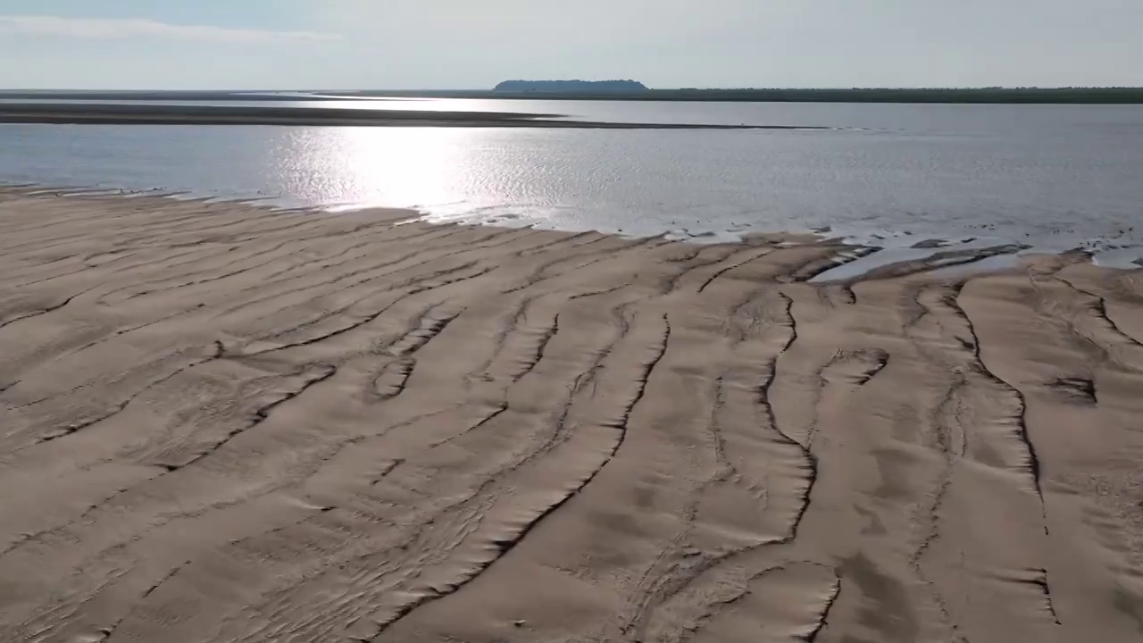 湖南岳阳市洞庭湖旱情航拍视频素材