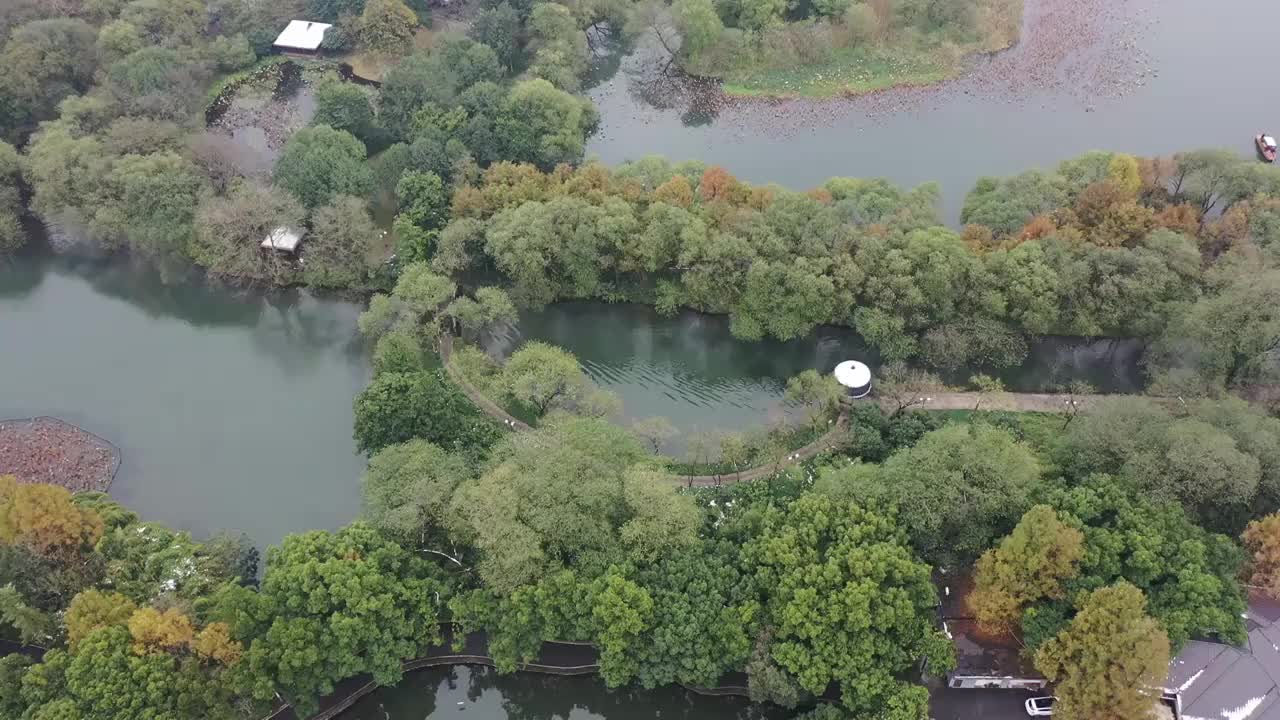 航拍杭州西湖秋色视频素材