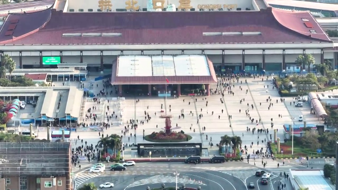 航拍珠海拱北口岸视频素材