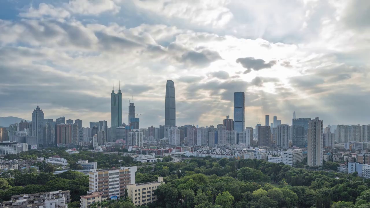 中国深圳罗湖区建筑白昼风景视频素材