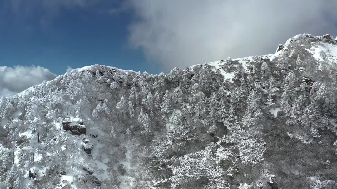 蓝天下雪山 山顶视频下载