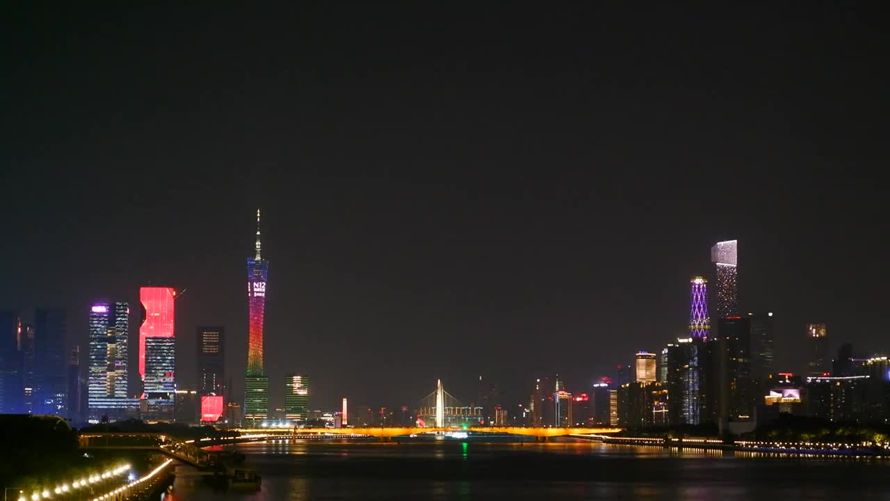 广州珠江夜景视频素材