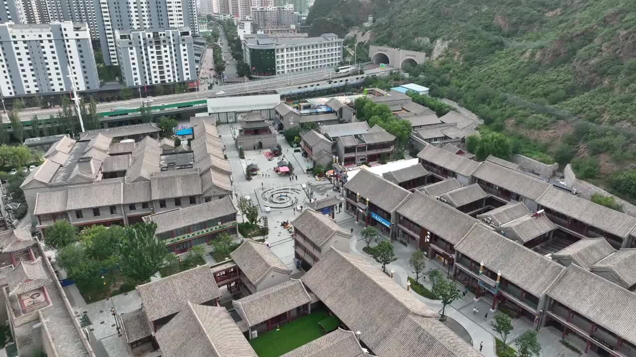 中国河北张家口大境门景区航拍视频素材