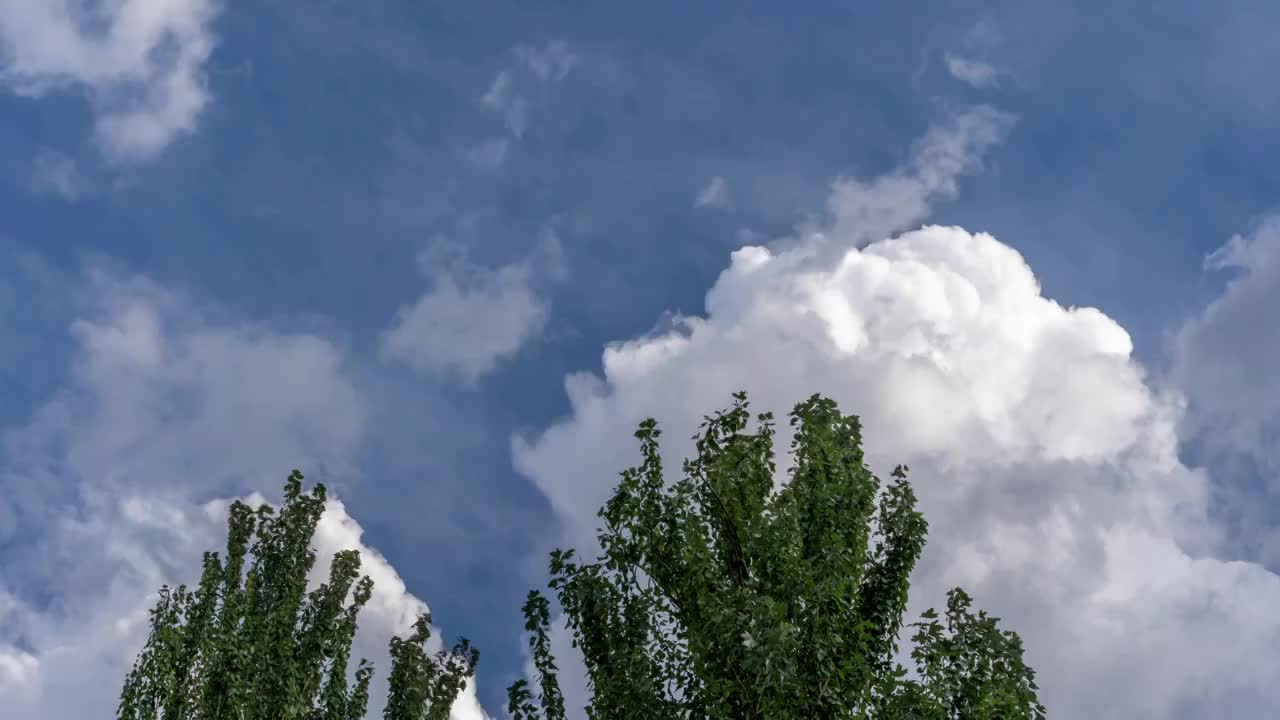 蓝天白云天空延时视频素材