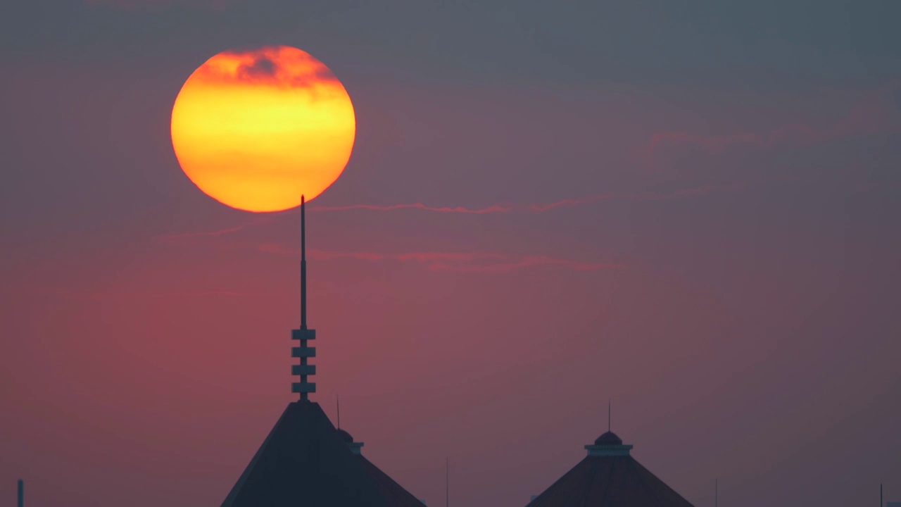 广州天空夕阳落日视频素材