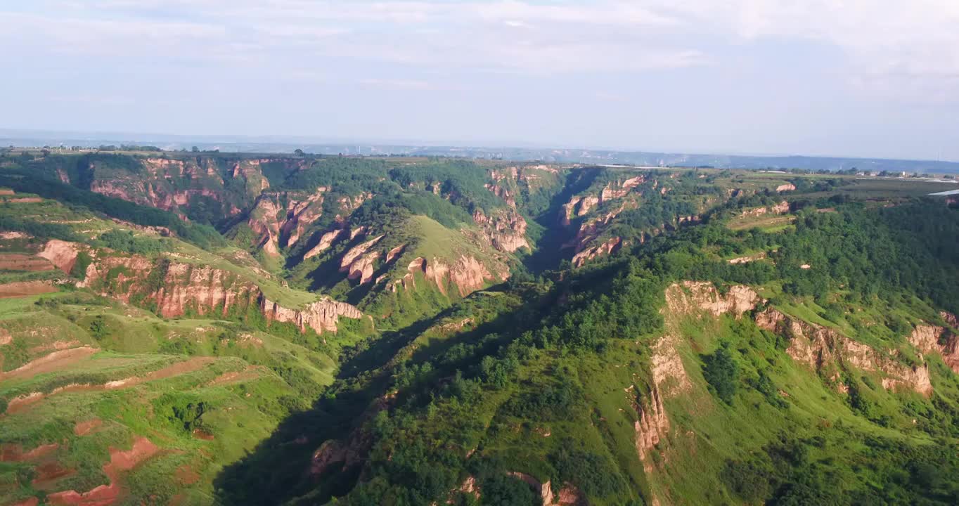 陕北延安地区地貌航拍视频素材