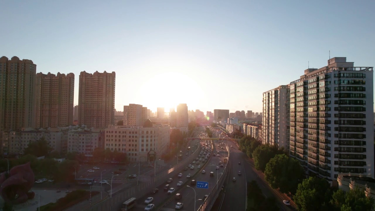 城市高架道路航拍视频素材