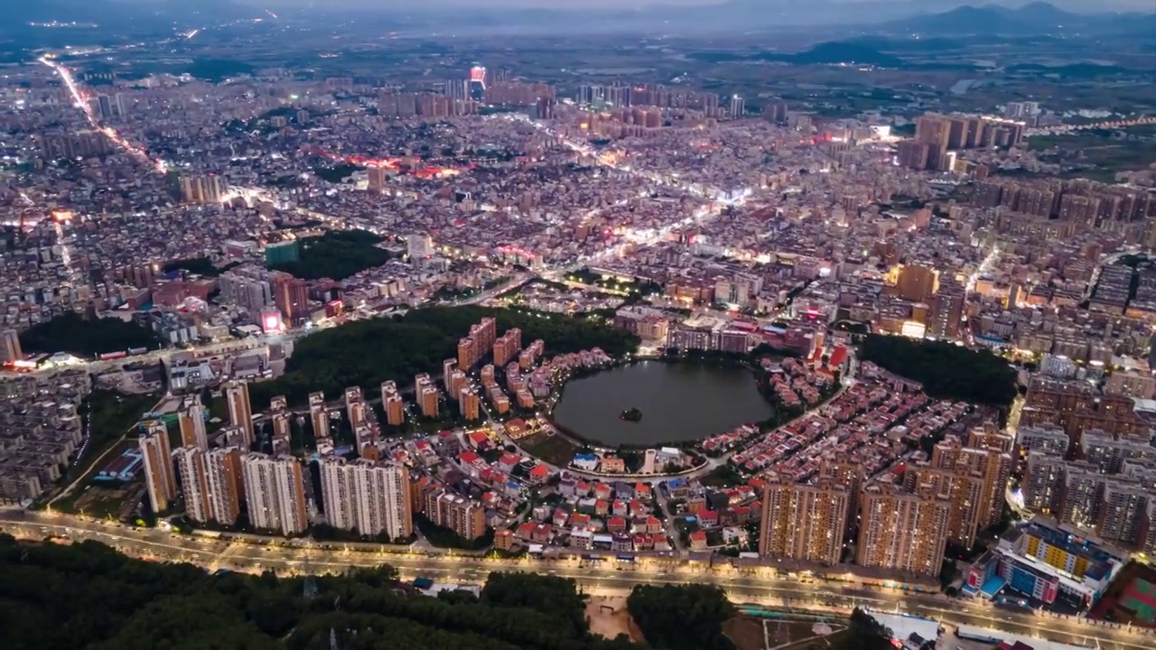 广东省汕尾市海丰县夜景延时视频素材