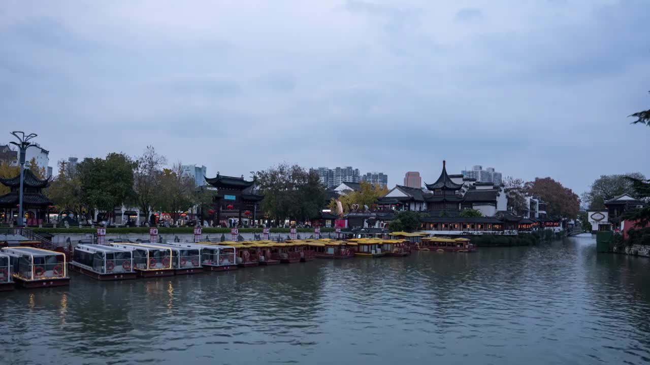 南京秦淮河夫子庙夜景延时合集（合集）视频素材