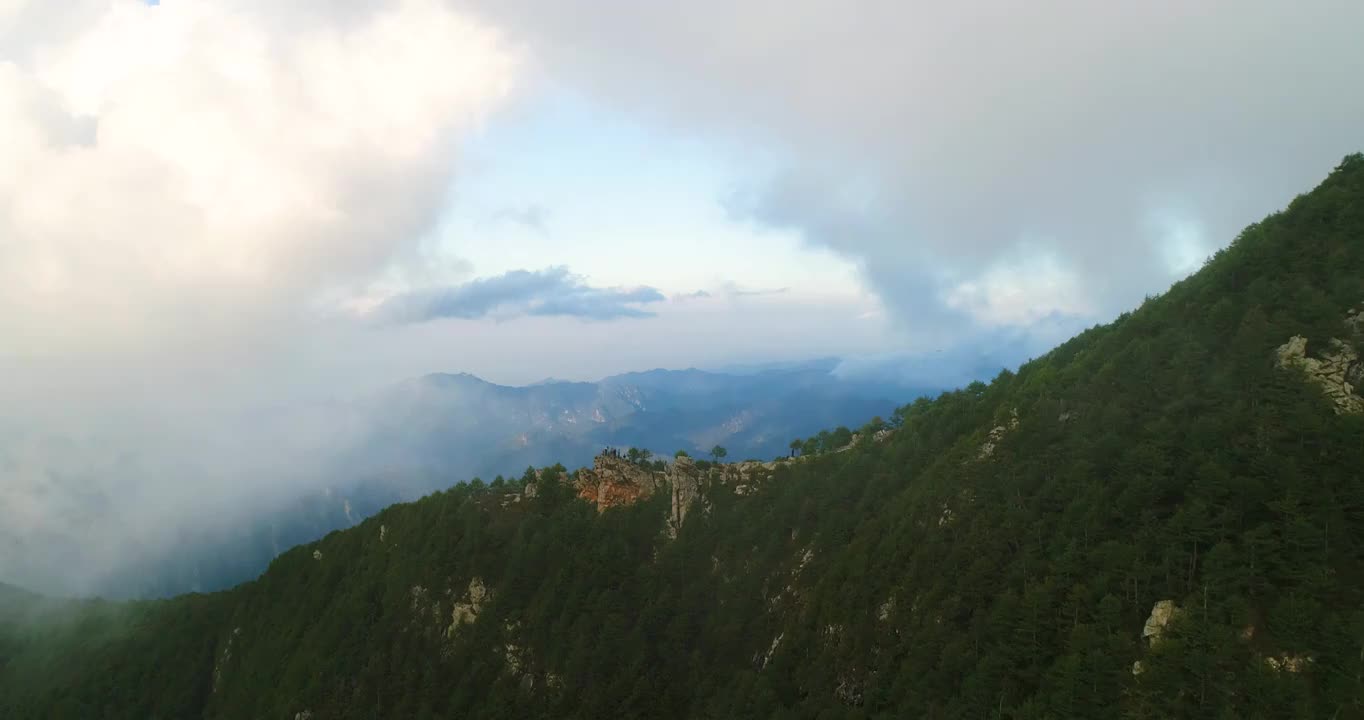 陕西天白山5A景区云海航拍视频素材