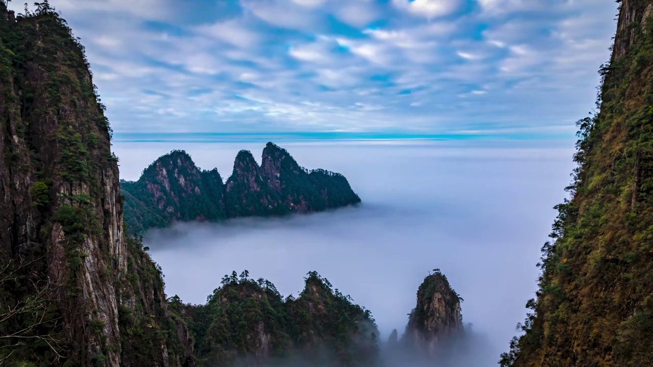 中国湖南郴州莽山景区五指峰的云海视频素材