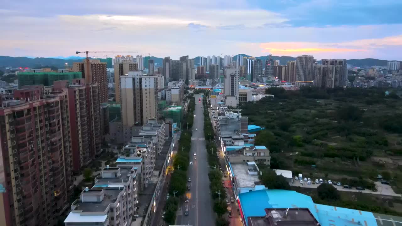 五华县水寨镇航拍城市夜景视频视频素材