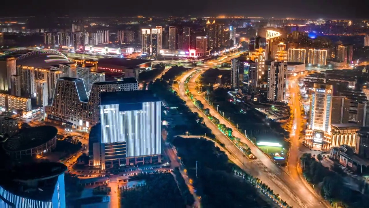 浑南区夜景航拍视频素材