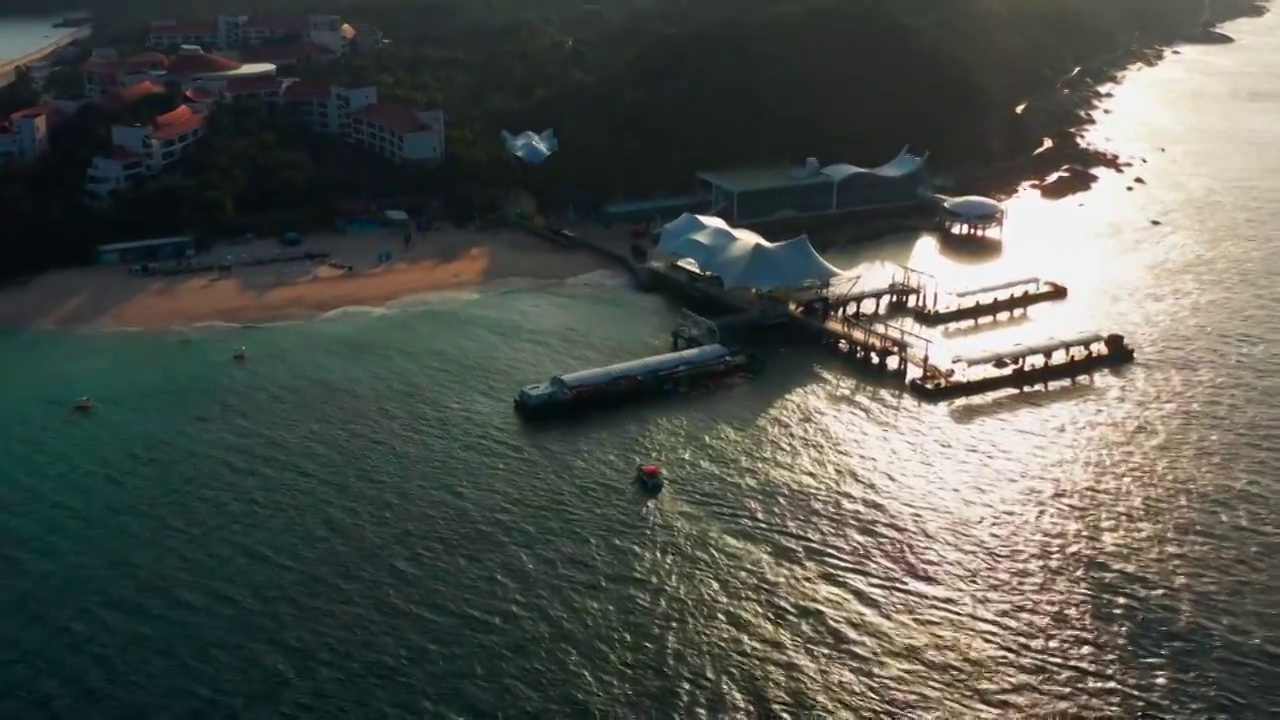 海南三亚万宁海景航拍风景风光视频素材