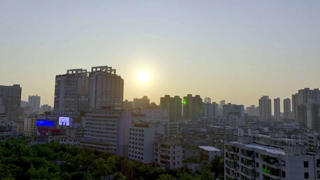 海口都市日落风光视频素材