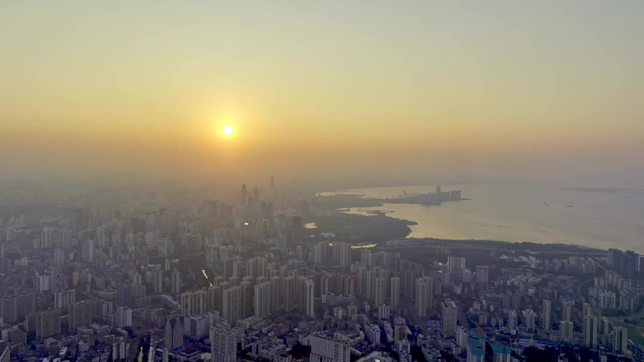 海口都市日落风光视频素材