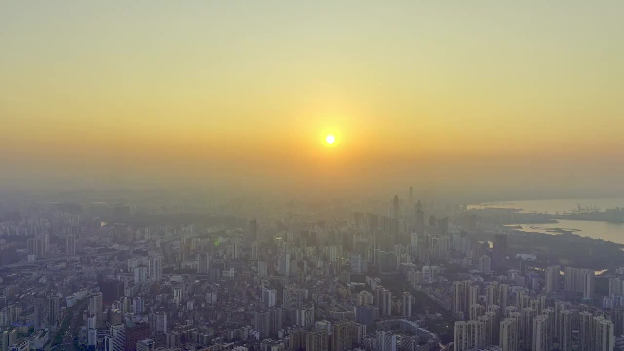 海口都市日落风光视频素材