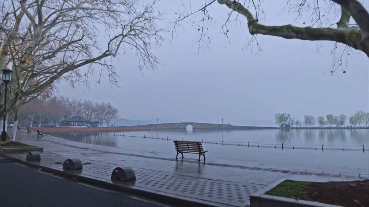 雨西湖视频素材