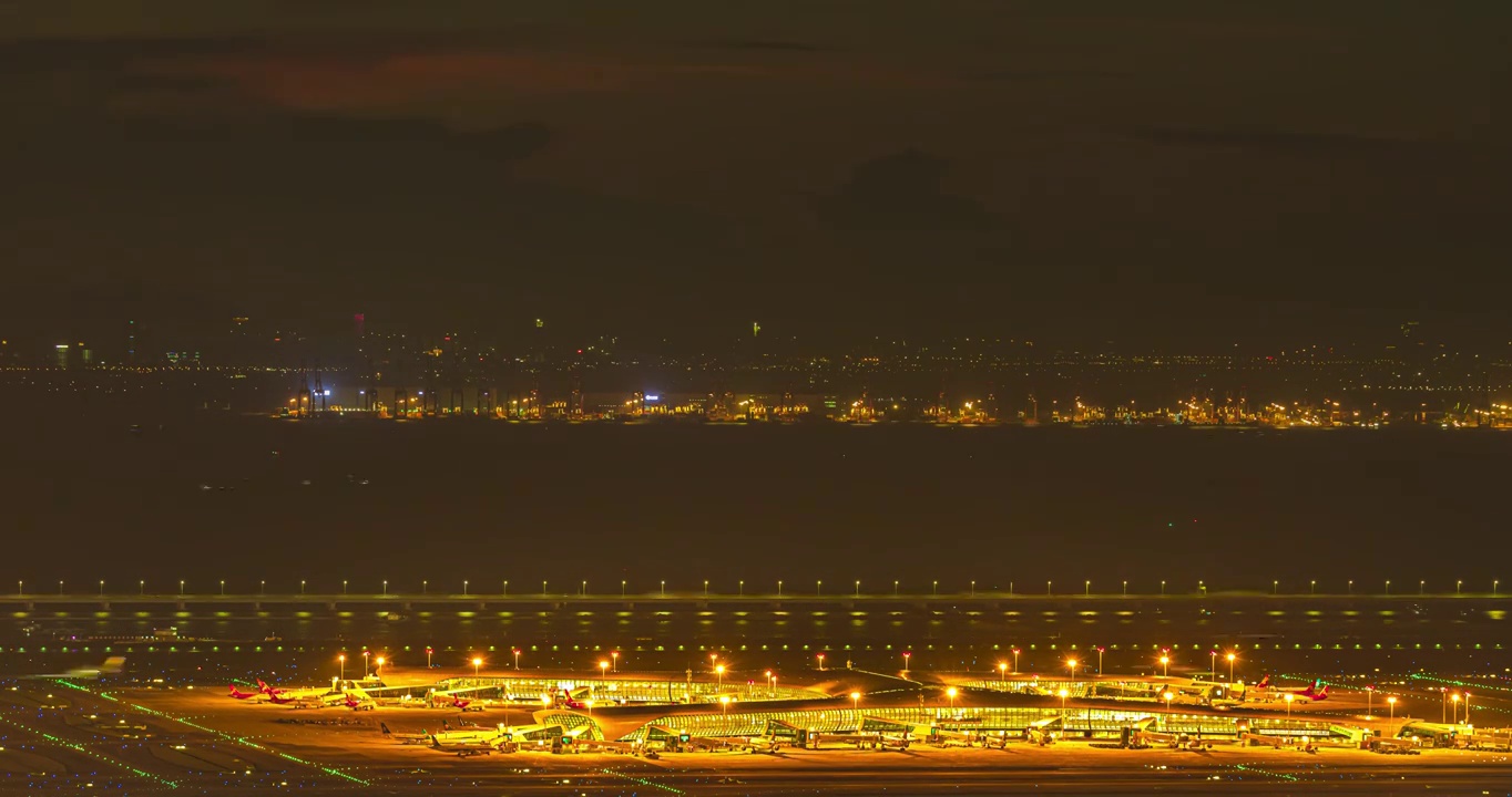 深圳机场卫星厅夜景视频下载