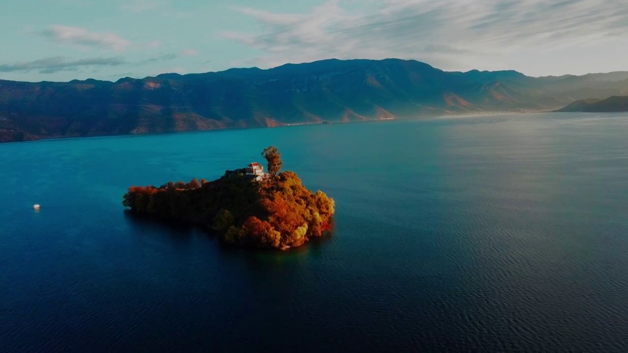 泸沽湖航拍风景风光视频素材