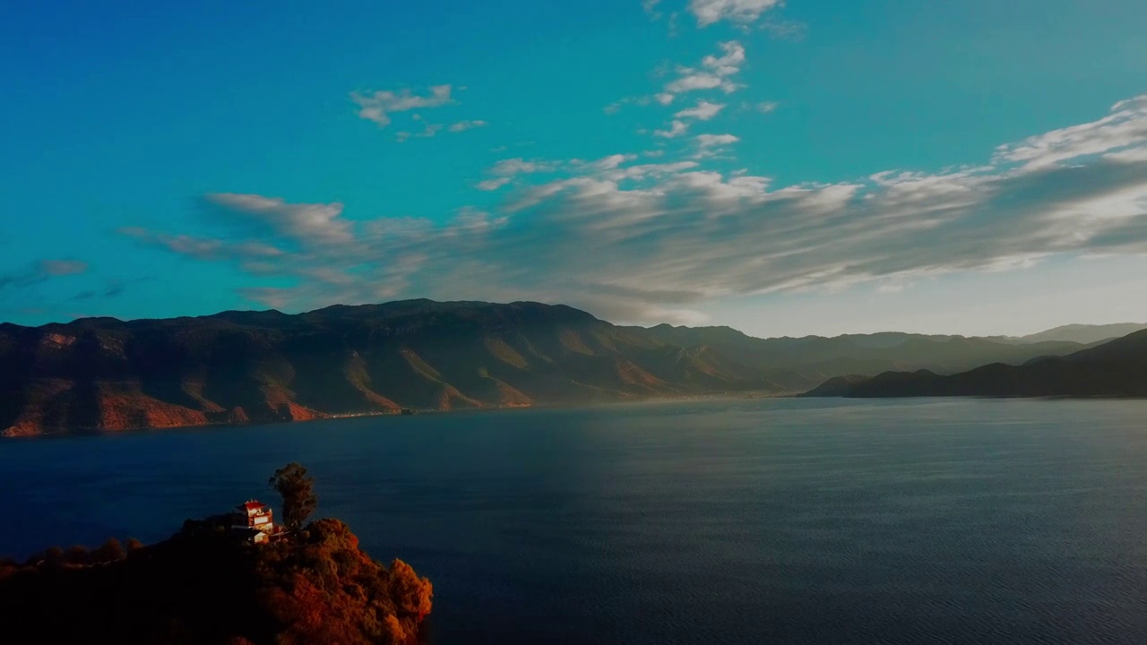 泸沽湖航拍风景风光视频素材