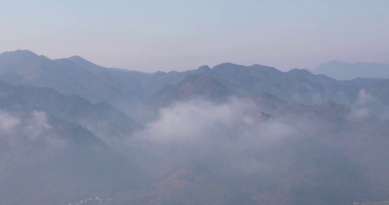 江南晨曦山区群山山峦云海空镜视频素材