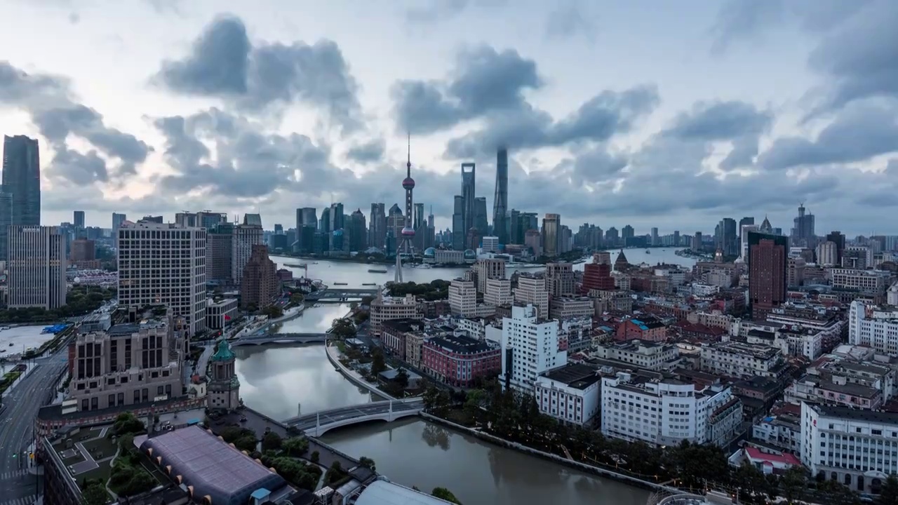 上海城市天际线视频素材