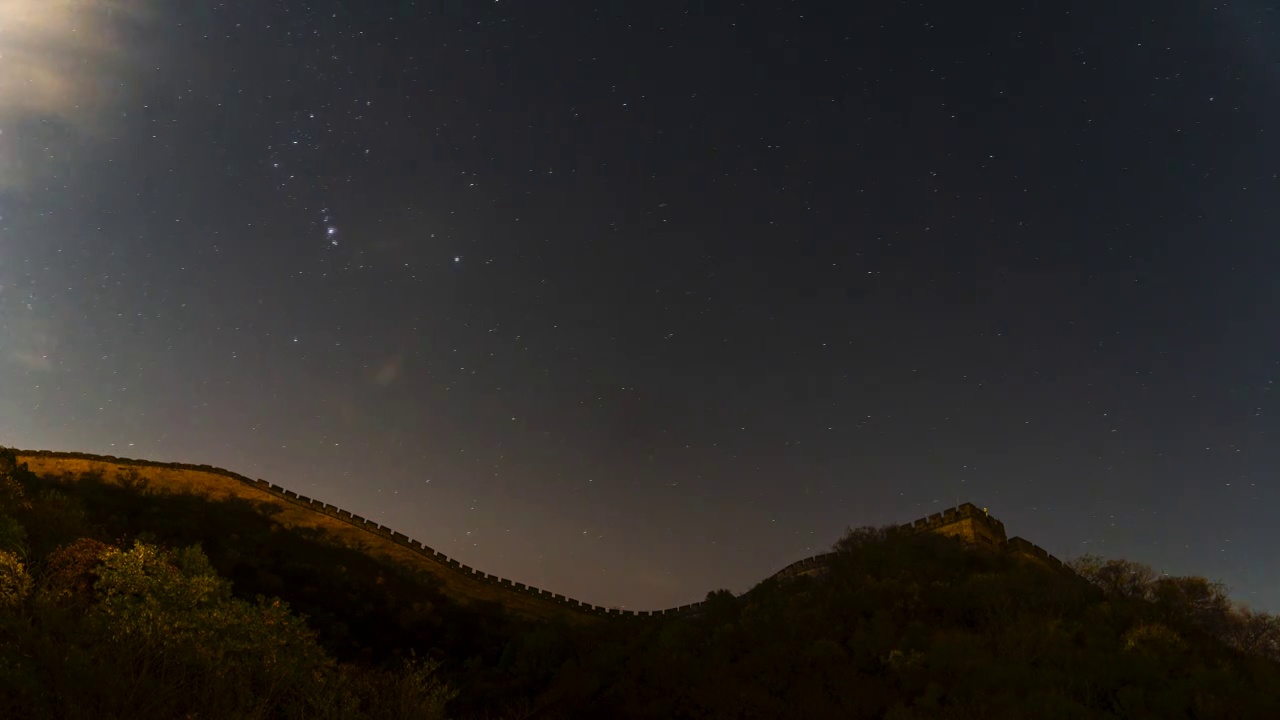 北京长城星轨延时视频素材