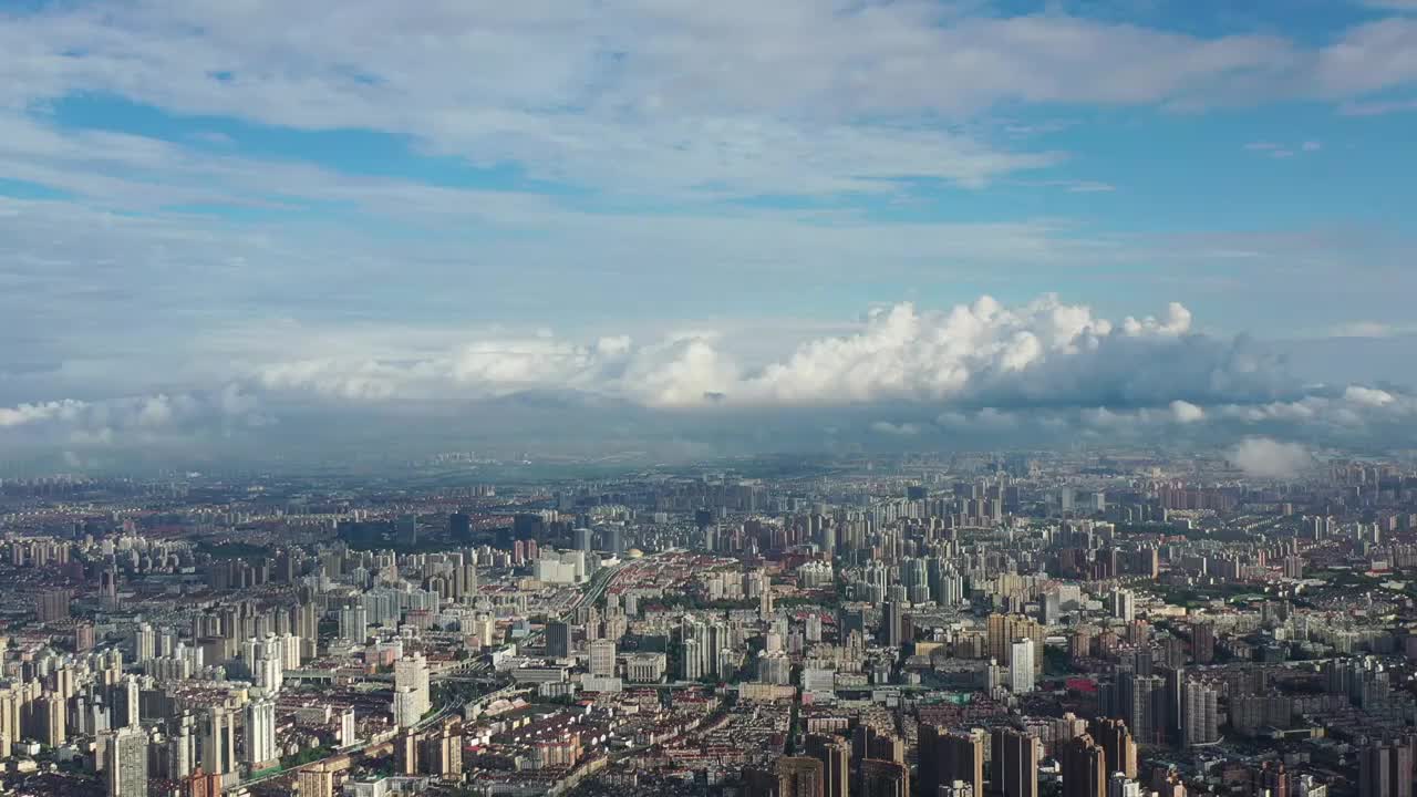 航拍上海城市建筑风光视频素材