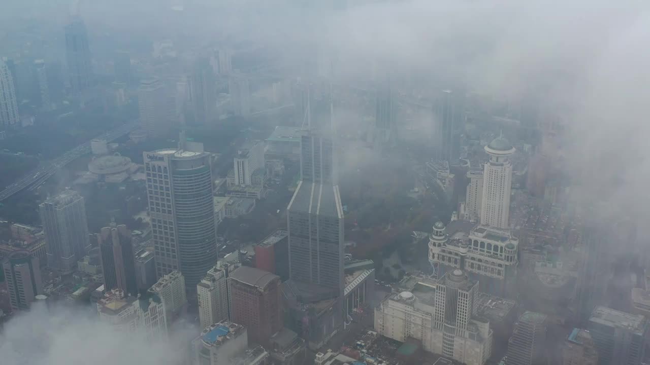 航拍上海城市建筑风光视频素材