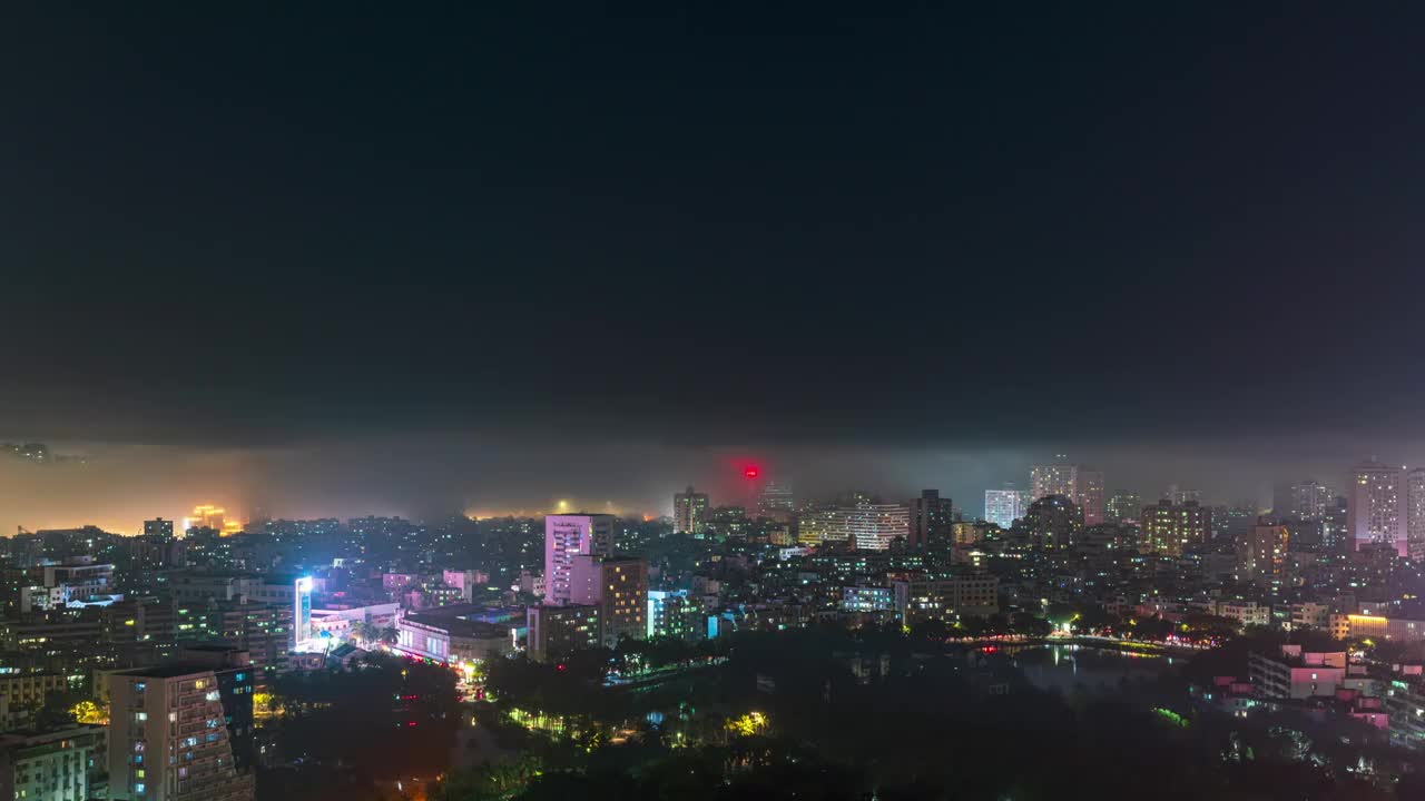 海口都市大雾夜景延迟视频素材