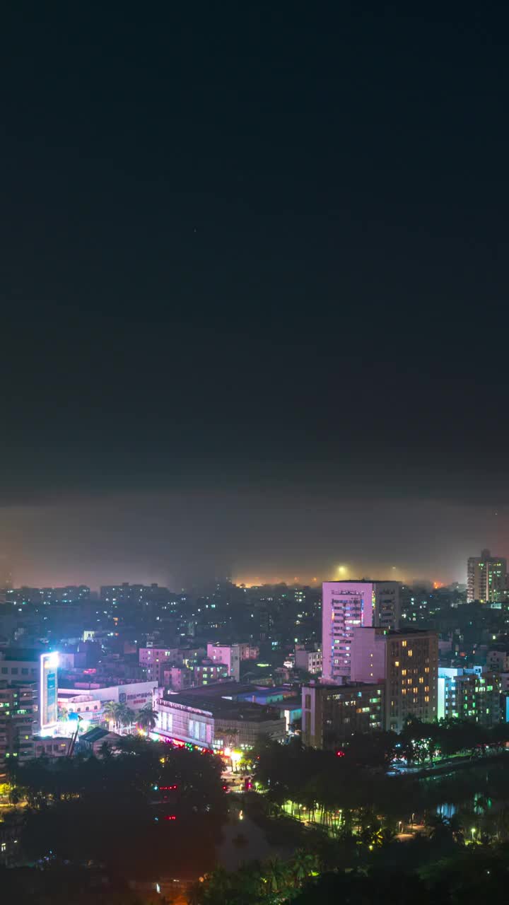 海口都市大雾夜景延迟视频素材