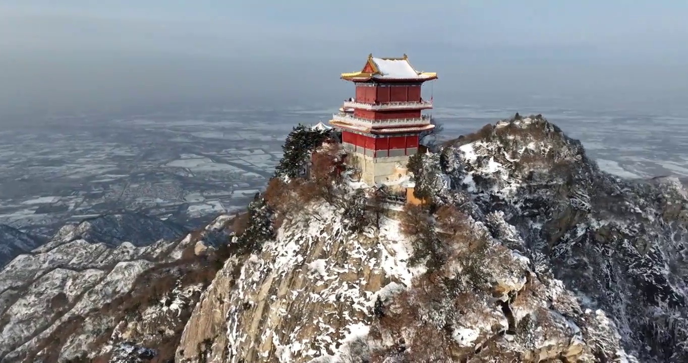 雪落陕西秦岭 美成唐诗里的画面视频素材