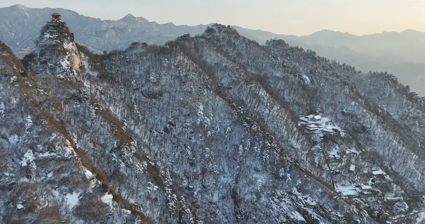 雪落陕西秦岭 美成唐诗里的画面视频素材