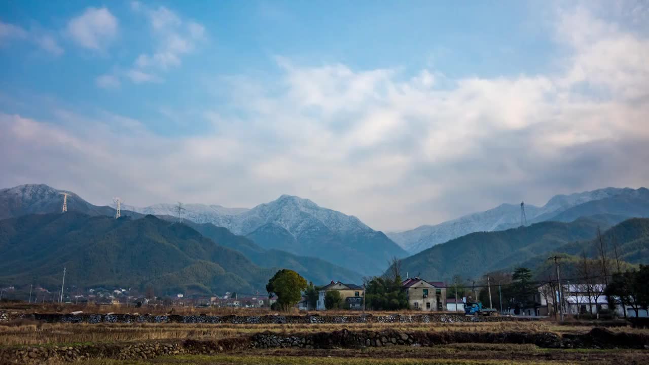 乡村雪后风景视频素材