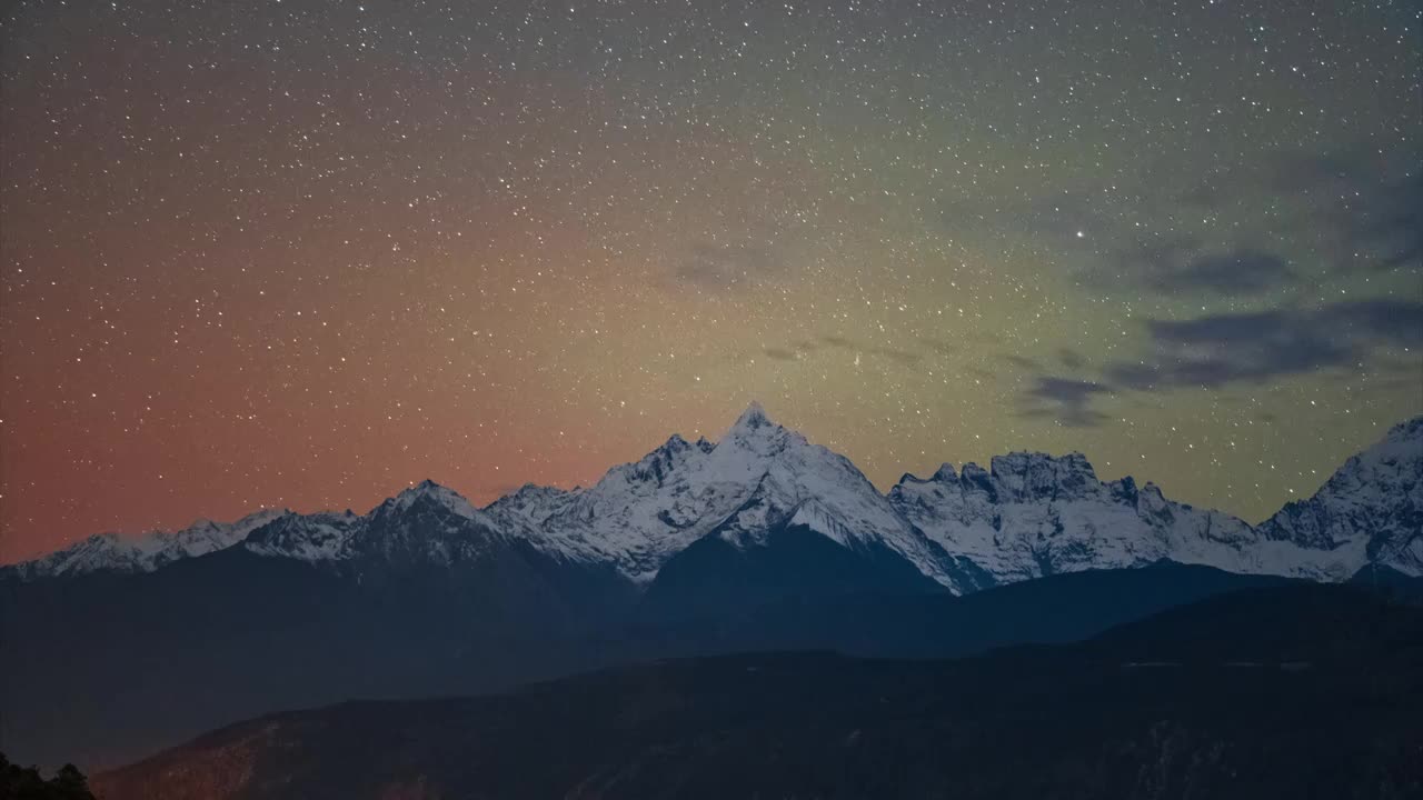 梅里雪山延时素材视频素材